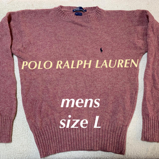 ポロラルフローレン(POLO RALPH LAUREN)のメンズセーター　ピンク　Lサイズ(ニット/セーター)