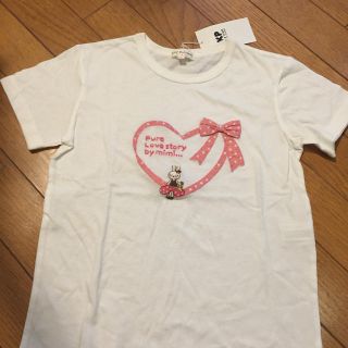 ニットプランナー(KP)のKP  130㎝  mimiちゃん柄白Tシャツ  汚れあり  未使用☆ 値下げ！(Tシャツ/カットソー)