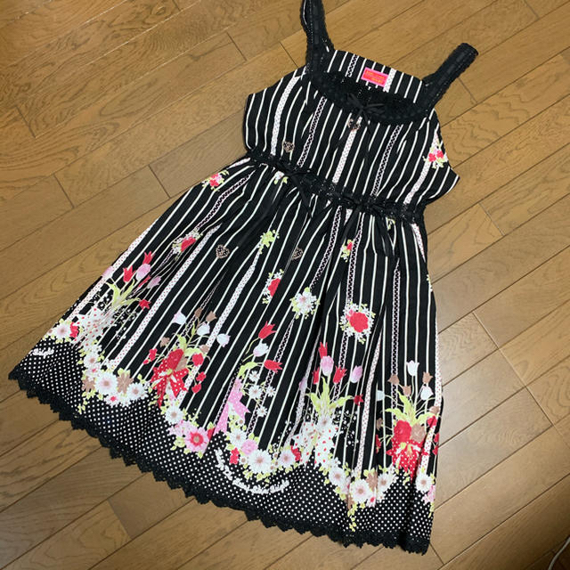 BABYお花柄ジャンパースカート 新品 ロリータひざ丈ワンピース