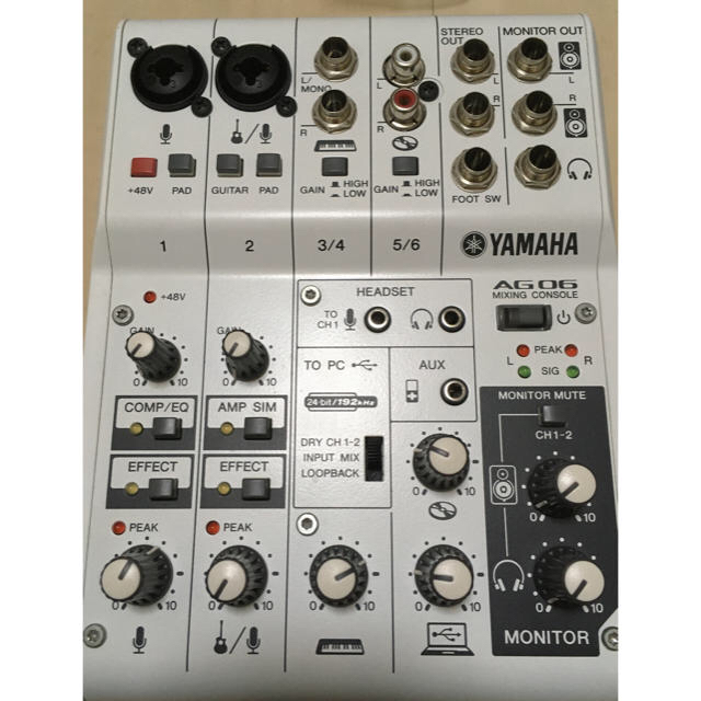 ヤマハ(ヤマハ)のYAMAHA AG06 ミキサー兼オーディオインターフェース 楽器のDTM/DAW(オーディオインターフェイス)の商品写真