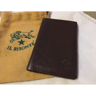 イルビゾンテ(IL BISONTE)のイルビゾンテ 正規品 本革 縦型 カードケース 名刺入れ ダークブラウン(名刺入れ/定期入れ)