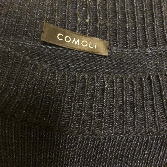 COMOLI - comoli コモリ 20ss インディゴクルーネックニット ネイビー