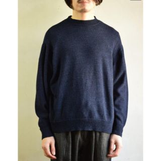 comoli 21ss インディゴクルーネックニット　ブラック　3 コモリ