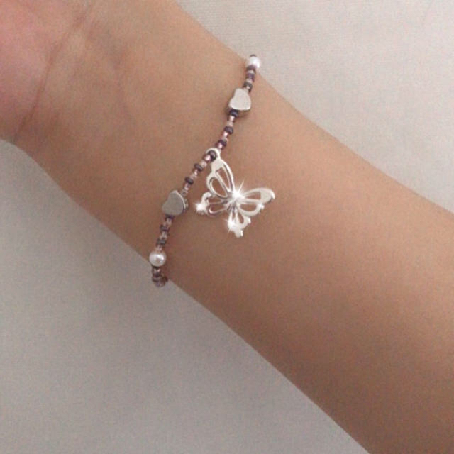 dholic(ディーホリック)の④ butterfly bracelet ❤︎ ハンドメイドのアクセサリー(ブレスレット/バングル)の商品写真