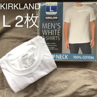 コストコ(コストコ)のカークランド  クルーネックTシャツ　Lサイズ2枚　白T コストコ(Tシャツ/カットソー(半袖/袖なし))