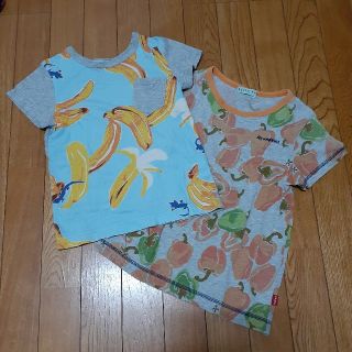 ハッカキッズ(hakka kids)のhakka kids 120cm パプリカ　バナナ　総柄Tシャツ　ハッカ(Tシャツ/カットソー)