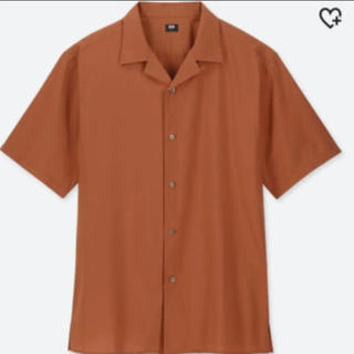 ユニクロ(UNIQLO)のUNIQLO オープンカラーシャツ　オレンジ　XL(シャツ)