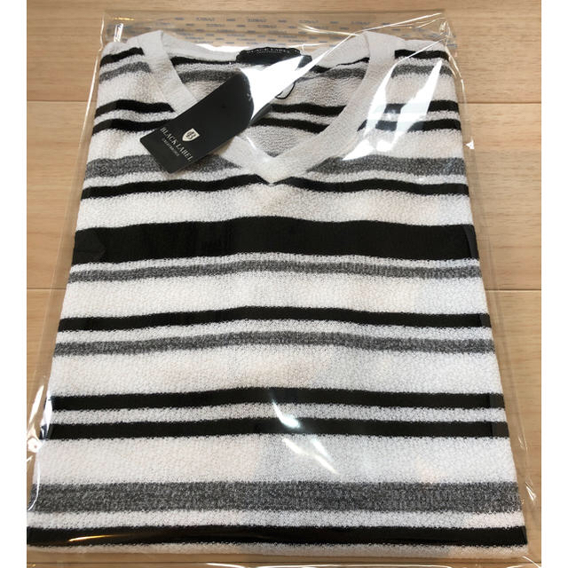 BURBERRY BLACK LABEL(バーバリーブラックレーベル)の新品★ブラックレーベル☆クレストブリッジ●パイル地Vネック Tシャツ★バーバリー メンズのトップス(Tシャツ/カットソー(半袖/袖なし))の商品写真