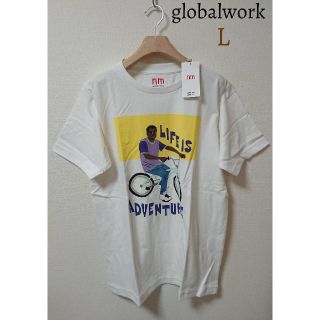 グローバルワーク(GLOBAL WORK)の新品 グローバルワーク ネイサンマッキー プリント ロゴ Tシャツ 半袖(Tシャツ(半袖/袖なし))