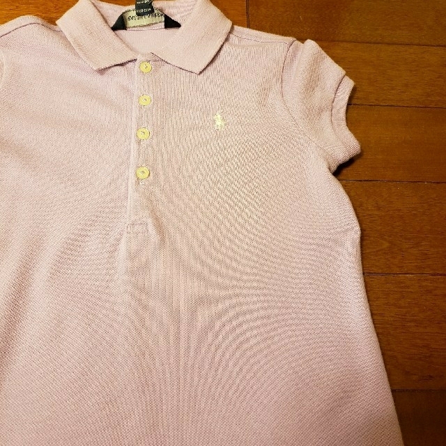 POLO RALPH LAUREN(ポロラルフローレン)の専用です！新品　RALPH LAUREN　裾ﾌﾘﾙﾎﾟﾛｼｬﾂﾜﾝﾋﾟ キッズ/ベビー/マタニティのキッズ服女の子用(90cm~)(ワンピース)の商品写真