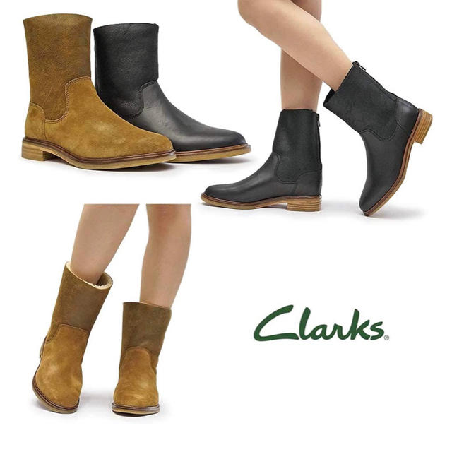 Clarks(クラークス)のクラークス★クラークデールアクセル★リアルムートン本革 ショートブーツ★23 レディースの靴/シューズ(ブーツ)の商品写真