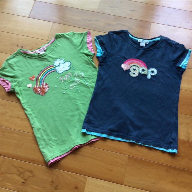 GAP(ギャップ)の★お値下げ★ Gap 140㎝ Ｔシャツ2枚セット キッズ/ベビー/マタニティのキッズ服女の子用(90cm~)(Tシャツ/カットソー)の商品写真