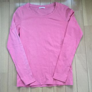 ユニクロ(UNIQLO)のユニクロ カットソー ロンT（ピンク）(Tシャツ(長袖/七分))