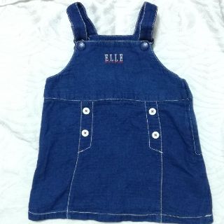 エル(ELLE)のELLE ジャンパースカート　やわらかデニム80cm(ワンピース)