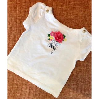 【美品】トップス お花 Tシャツ(Ｔシャツ)