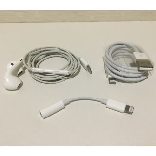 アイフォーン(iPhone)の【中古・美品】Apple純正 Lightningケーブル 一式(ヘッドフォン/イヤフォン)