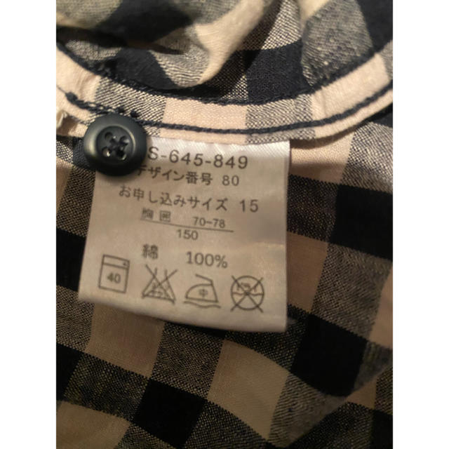 半袖チエックシャツ 150 キッズ/ベビー/マタニティのキッズ服女の子用(90cm~)(Tシャツ/カットソー)の商品写真