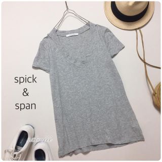 スピックアンドスパン(Spick & Span)のスピックアンドスパン . Ｖネック ベーシック Tシャツ グレー(Tシャツ(半袖/袖なし))