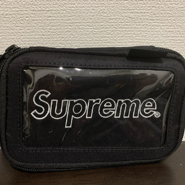 supreme  small zip pouch wallet  BLACK