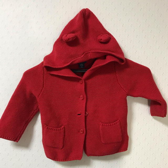 babyGAP(ベビーギャップ)のベビーギャップ くま耳 ニットカーディガン ☆ キッズ/ベビー/マタニティのキッズ服男の子用(90cm~)(カーディガン)の商品写真