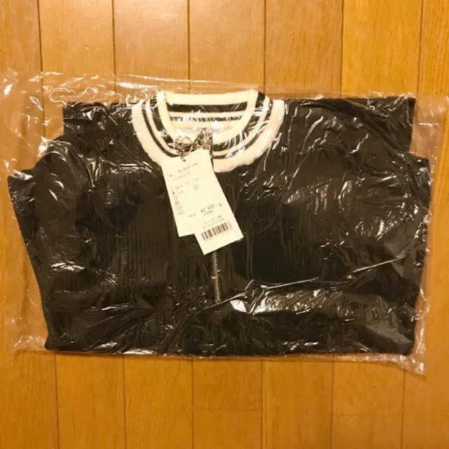 WEGO(ウィゴー)のWEGO ハーフZIPセーター 5分袖 黒 レディースのトップス(ニット/セーター)の商品写真