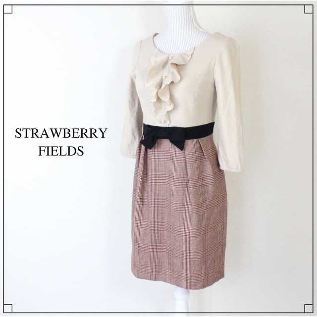 Strawberry Fields ストロベリーフィールズ チェック切替 ドッキングワンピース デート服 春秋の通販 By Crecer Shop ストロベリーフィールズならラクマ