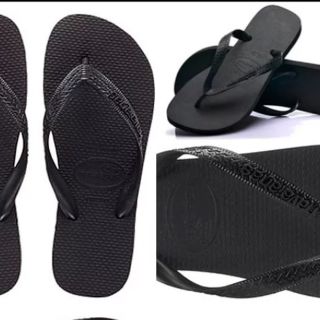 ハワイアナス(havaianas)のハワイアナス新品未使用品サンダル　黒色(ビーチサンダル)