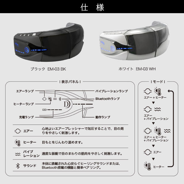 ドクターエア 3DアイマジックS EM-03ホワイト | tradexautomotive.com