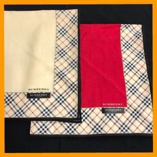 バーバリー(BURBERRY)の新品★バーバリーハンカチ紅白２枚セット(ハンカチ)