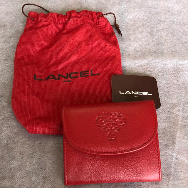 LANCEL(ランセル)のランセル　LANCEL 赤コインケース　小銭入れ　革財布　皮　レッド　本革　新品 レディースのファッション小物(コインケース)の商品写真