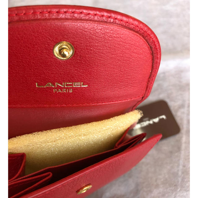 LANCEL(ランセル)のランセル　LANCEL 赤コインケース　小銭入れ　革財布　皮　レッド　本革　新品 レディースのファッション小物(コインケース)の商品写真