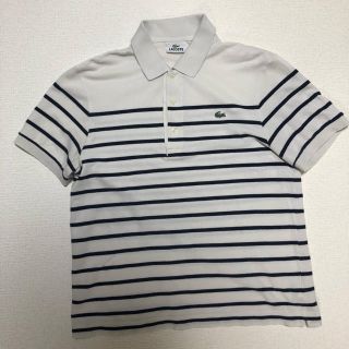 ラコステ(LACOSTE)の美品 日本製 LACOSTE ラコステ ポロシャツ 半袖 ボーダー 3(ポロシャツ)