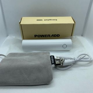 大容量　5000mAh ポータブル　モバイルバッテリ　軽量　新品(バッテリー/充電器)