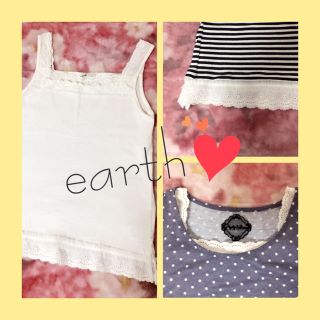 アースミュージックアンドエコロジー(earth music & ecology)のほぼ未使用♡earthレースタンクトップ(タンクトップ)