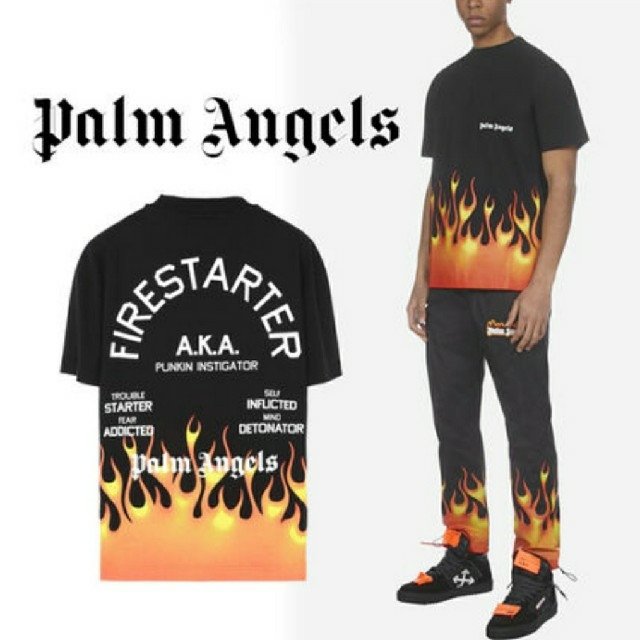 新品　PALM ANGELS BURNING TEE  M