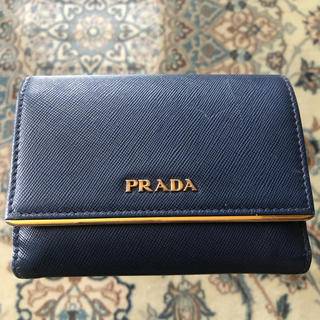 プラダ(PRADA)のPRADA サフィアーノ ネイビー財布★(財布)