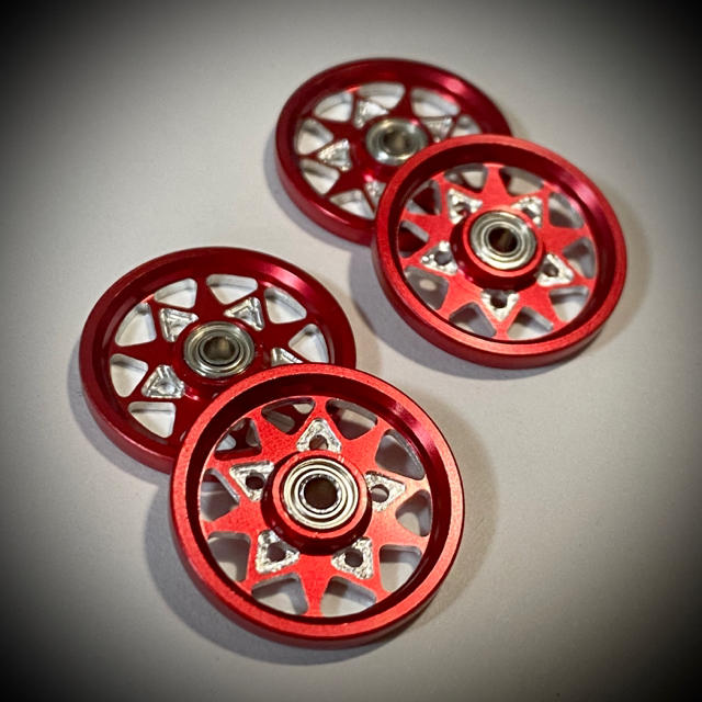 ミニ四駆 よく回る!内圧抜・CNC加工【19mmオールアルミレッド】正規品 | フリマアプリ ラクマ