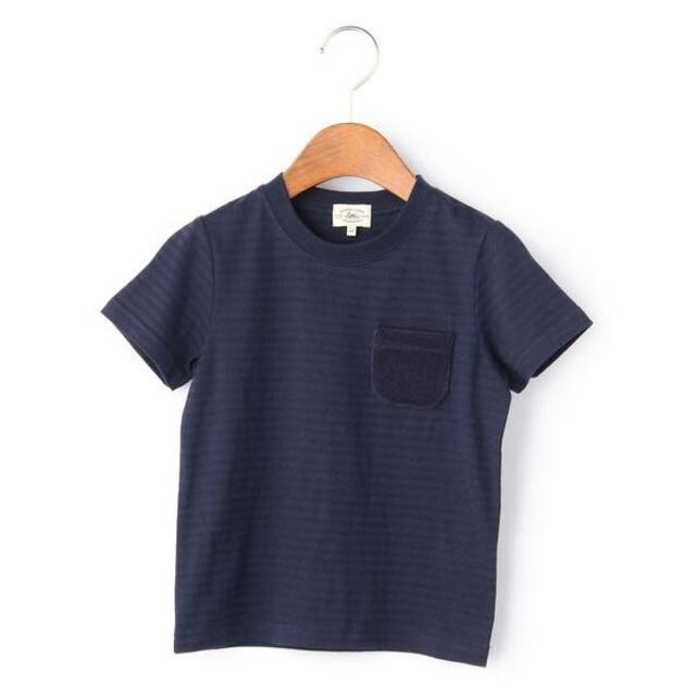 UNITED ARROWS green label relaxing(ユナイテッドアローズグリーンレーベルリラクシング)の新品★グリーンレーベル★ボーダー パイルポケットTシャツ105 キッズ/ベビー/マタニティのキッズ服男の子用(90cm~)(Tシャツ/カットソー)の商品写真