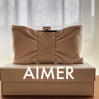 エメ(AIMER)のエメ　AIMER  パーティーバッグ　アイボリー(クラッチバッグ)