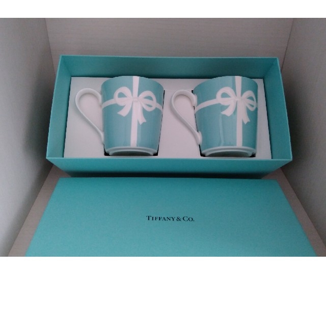 大人気新品 Tiffany & Co. - ティファニー　TIFFANY＆Co ブルーリボン ボックス マグカップ グラス+カップ