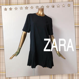 ザラ(ZARA)のZARA ♥ 上品 大人綺麗 シンプル 裾プリーツ 半袖 ワンピース(ひざ丈ワンピース)