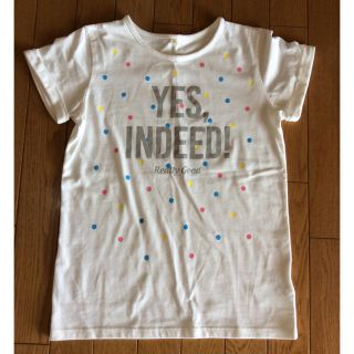 イオン(AEON)のカラフルドット ラメロゴ 白Tシャツ  169 美品(Tシャツ/カットソー)