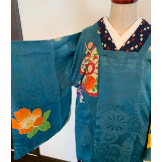 全3色/黒/赤/ベージュ 笹ねじり梅雲取絵羽道行 アンティーク - 通販