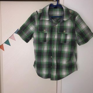 ベビーギャップ(babyGAP)のbabyGap チェック半袖シャツ 110(ブラウス)