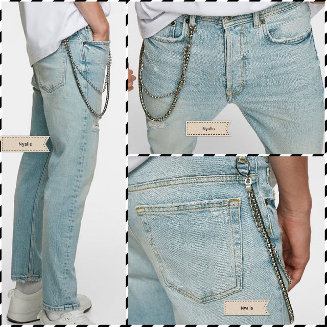 再入荷国産 ZARA - 38サイズ★2連チェーン付き★クラッシュデニム★スリムフィット★ダメージ加工★空の通販 by Nyalls|ザラならラクマ 新作HOT