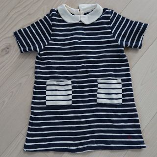 プチバトー(PETIT BATEAU)のプチバトー ボーダーワンピース 3ans95cm(ワンピース)