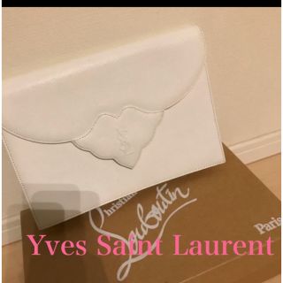 サンローラン(Saint Laurent)のイヴ・サンローラン　希少　白　クラッチ(クラッチバッグ)