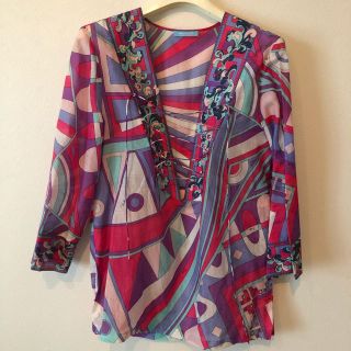 EMILIO PUCCI エミリオプッチ シルクコットンブラウス