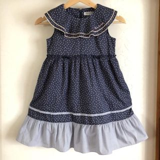 ポンポネット(pom ponette)の美品 pom ponette ワンピース 130 ドット 水玉 フリル(ワンピース)