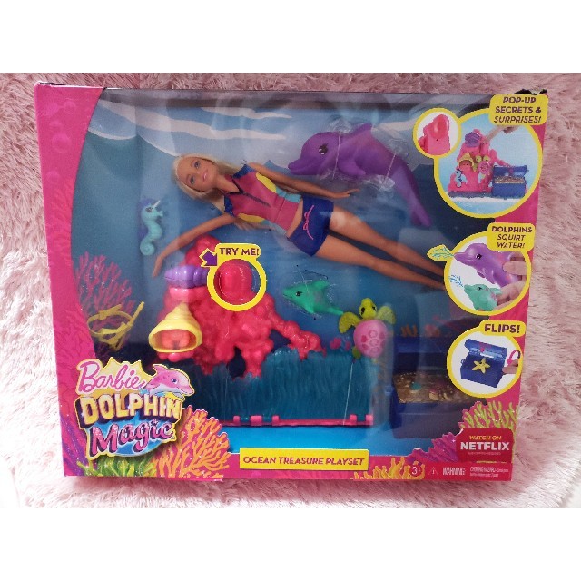 新品未開封★Barbie★バービー★オーシャントレジャープレイセット★イルカカメ キッズ/ベビー/マタニティのおもちゃ(ぬいぐるみ/人形)の商品写真